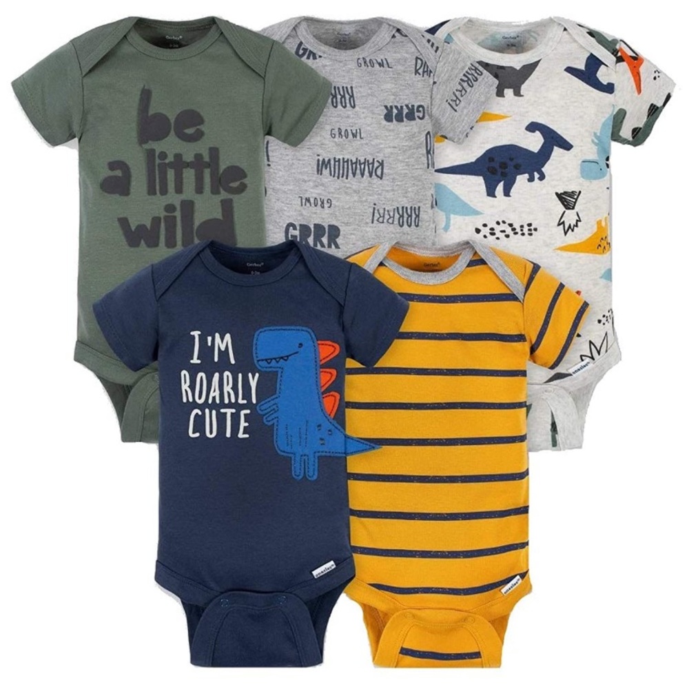 Gerber Baby Boys' 5pk Short Sleeve Onesies